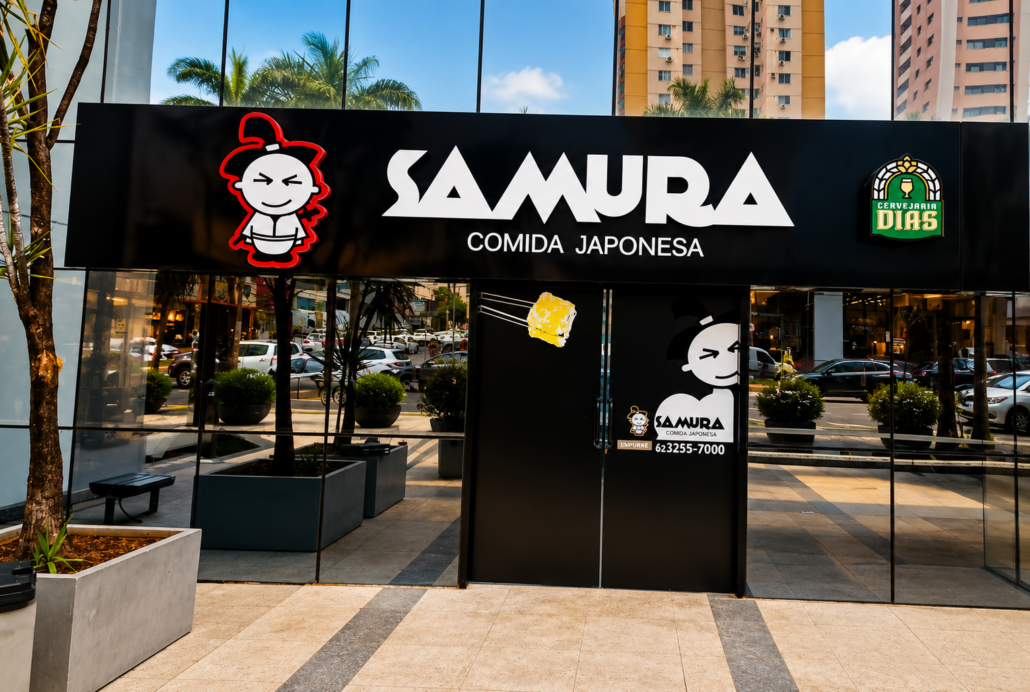 Fachada do Samura, restaurante japonês no Setor Bueno em Goiânia